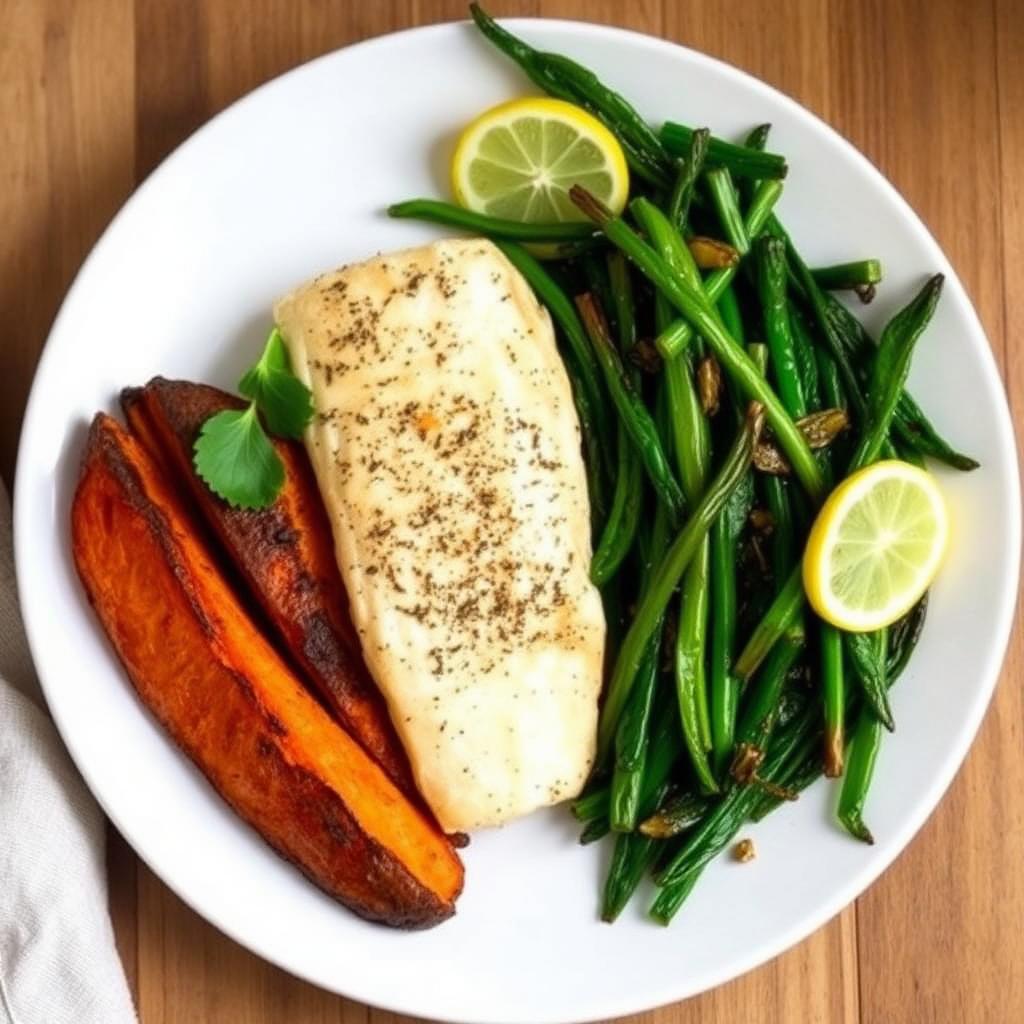 Baked Fish & Sweet Potato